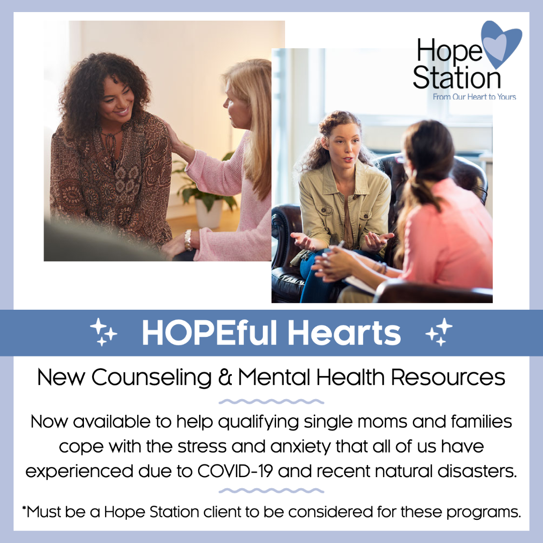 A poster for hopeful hearts new counseling and mental health resources.