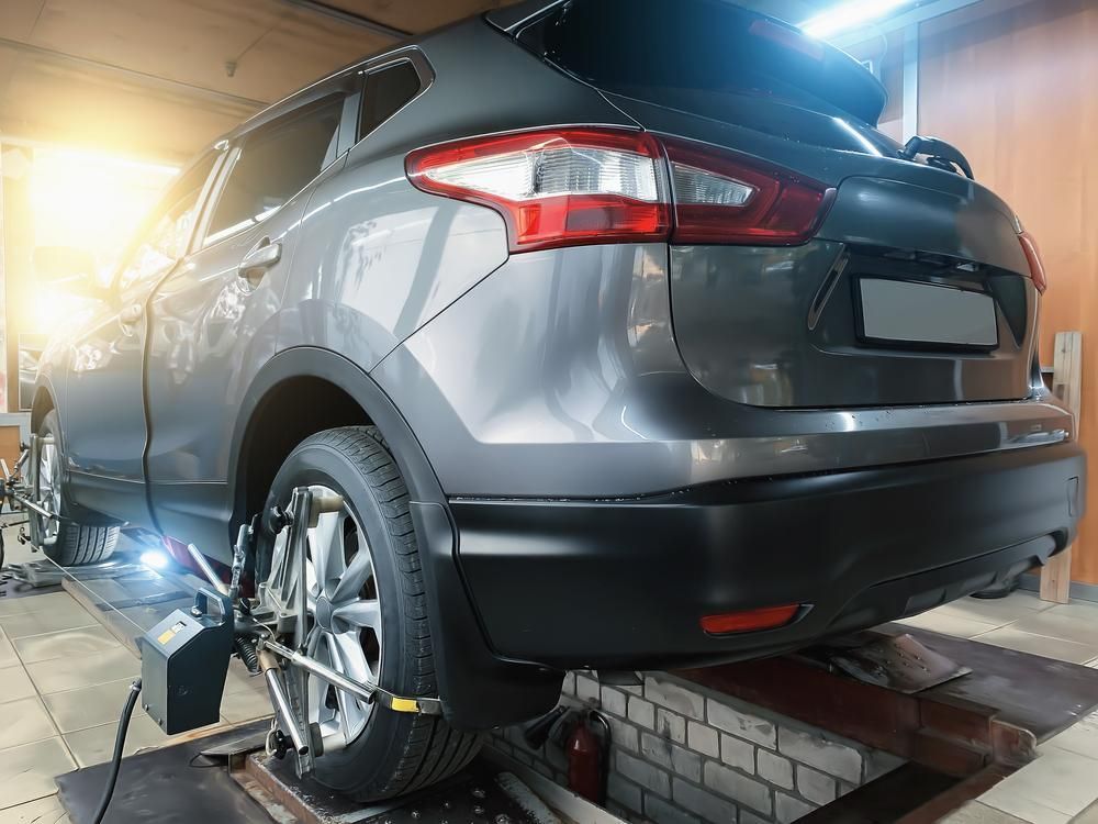 A Car in a Mechanic Shop