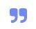 Blue closing quotation mark.