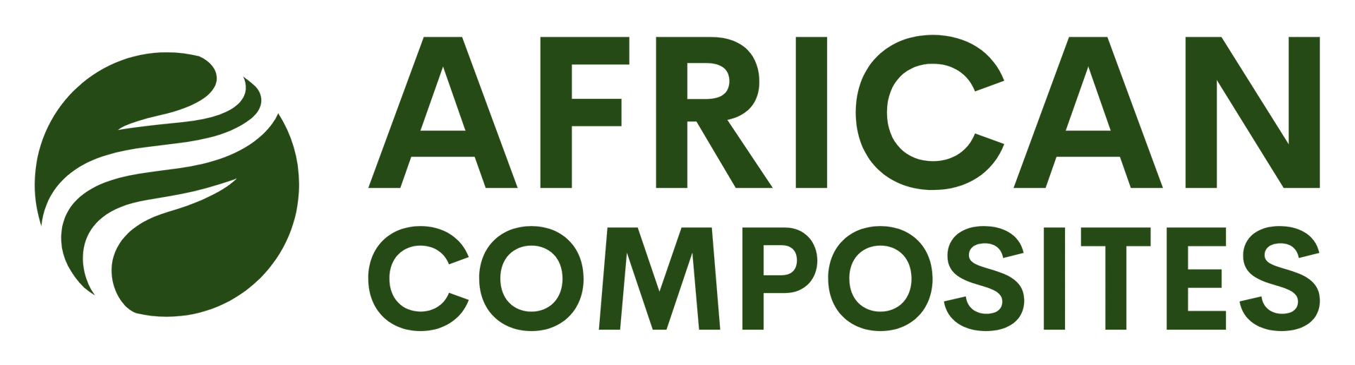 African Composites logo in green with a circular design and text.