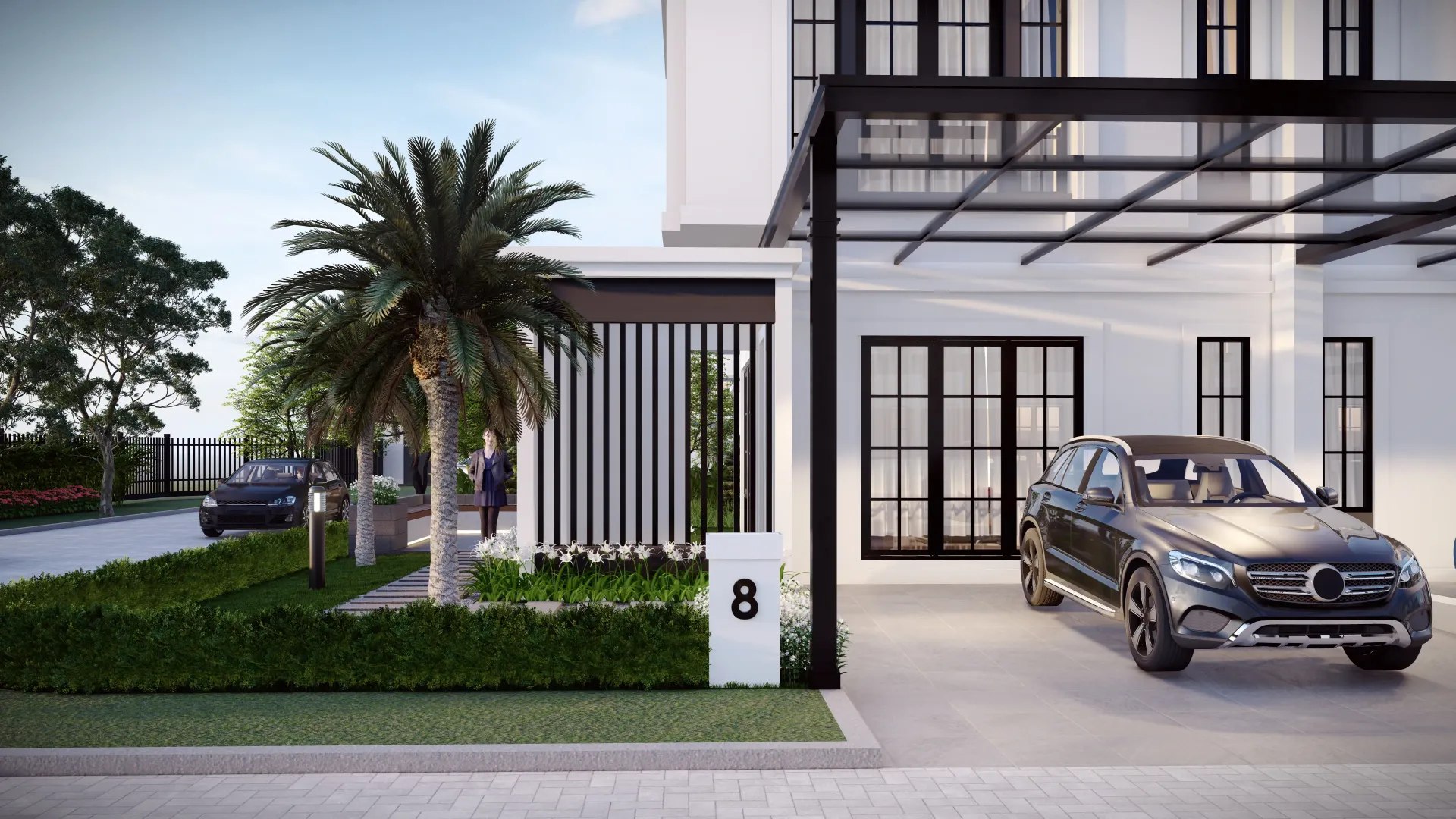 Taman samping di Cluster Omnia Cimanggis Golf Estate