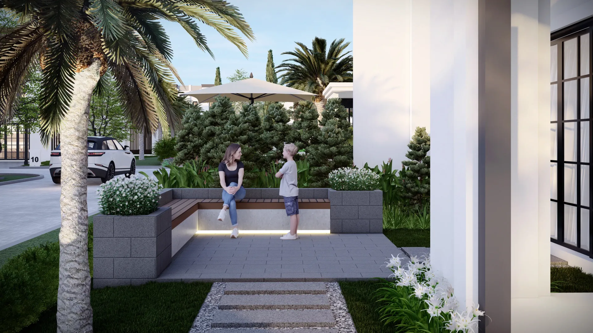 Taman samping di Cluster Omnia Cimanggis Golf Estate