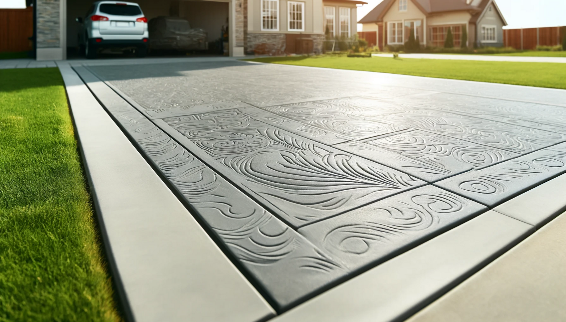 Image of stamped concrete driveway