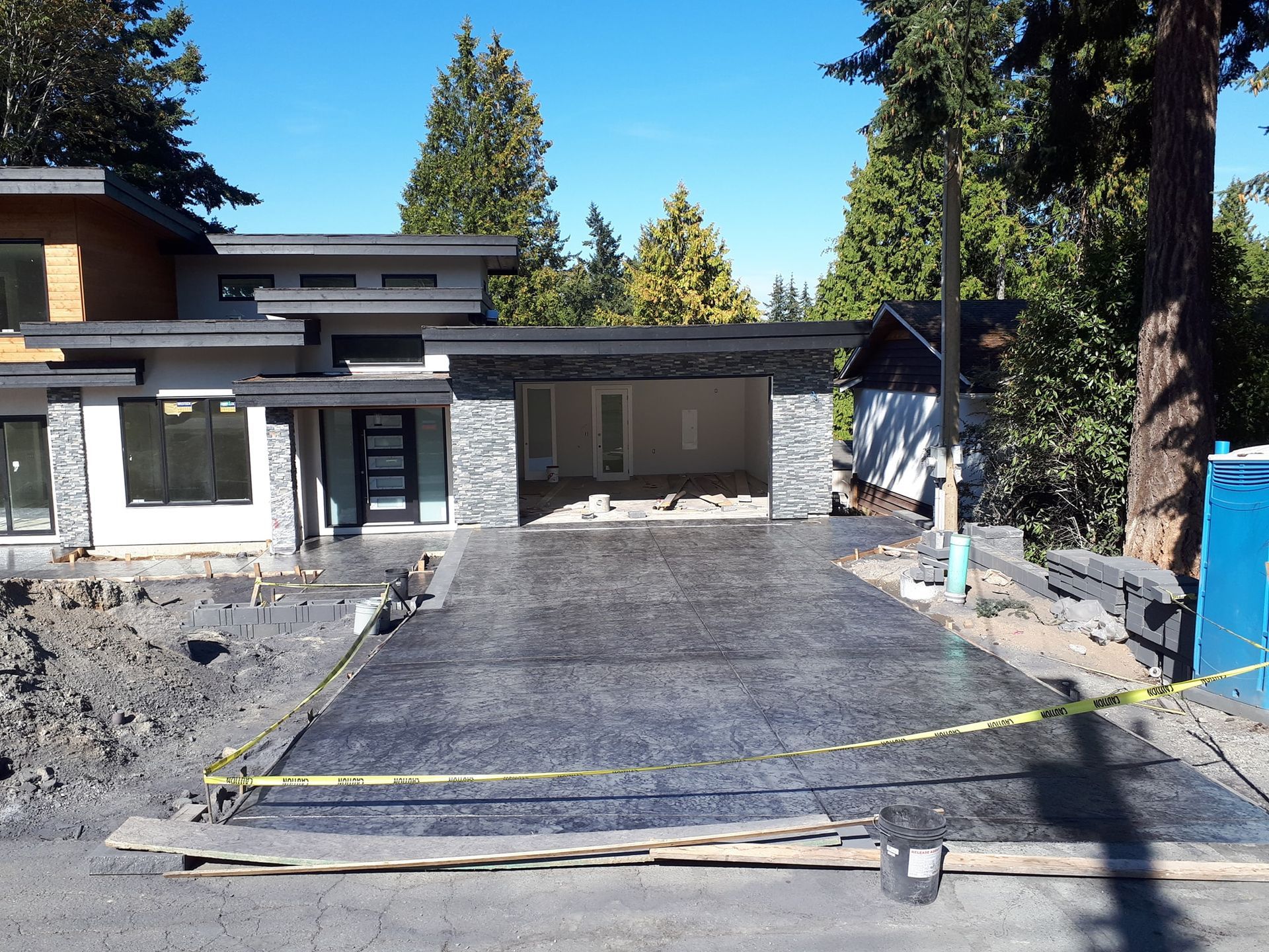 Concrete polished driveway