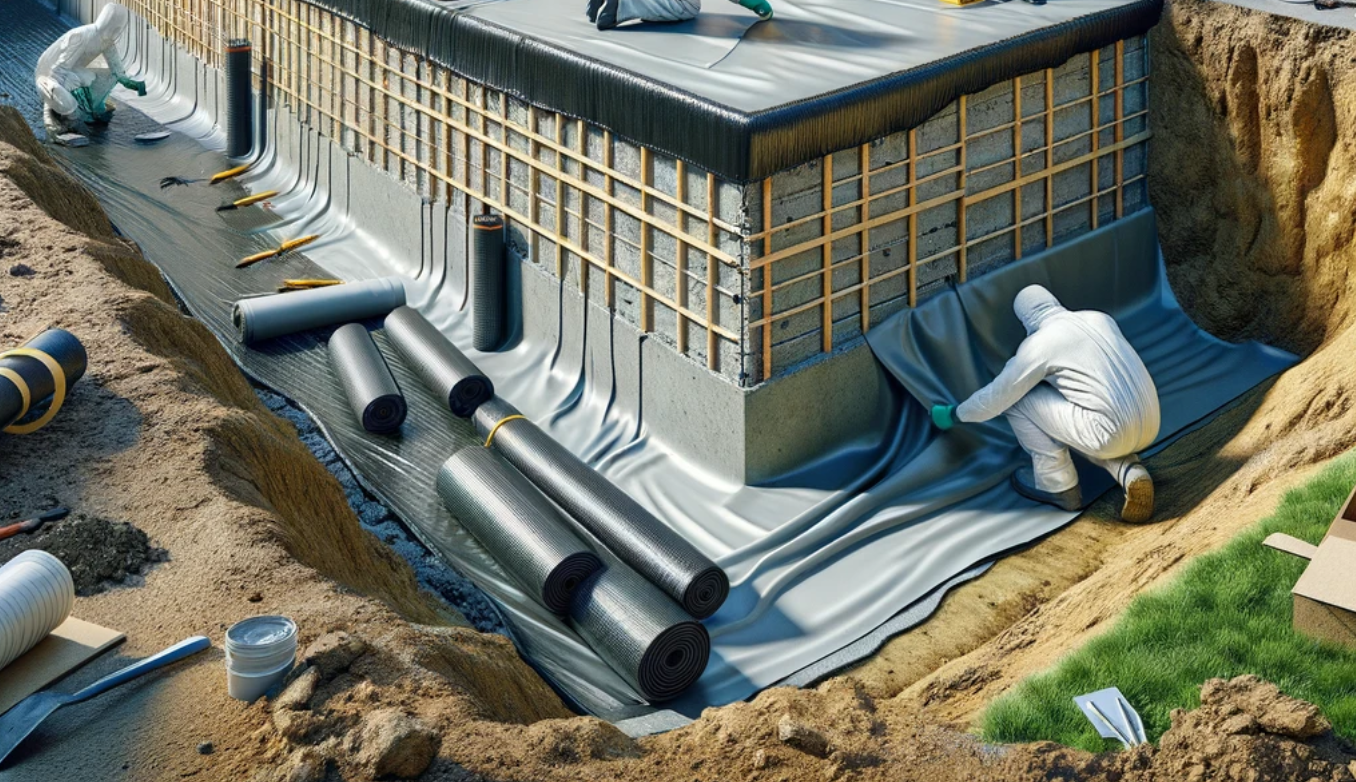 image of basement membrane waterproofing.