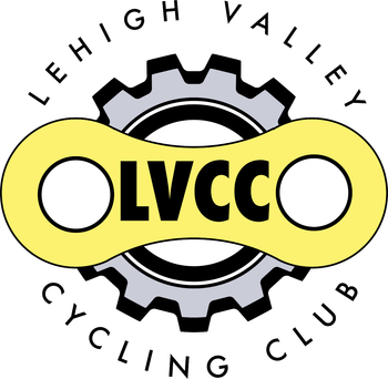 Lehigh Valley Cycling Club logo: yellow chain link over gear, 