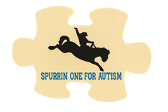 spurrin one for autism logo bucking horse on puzzle piece