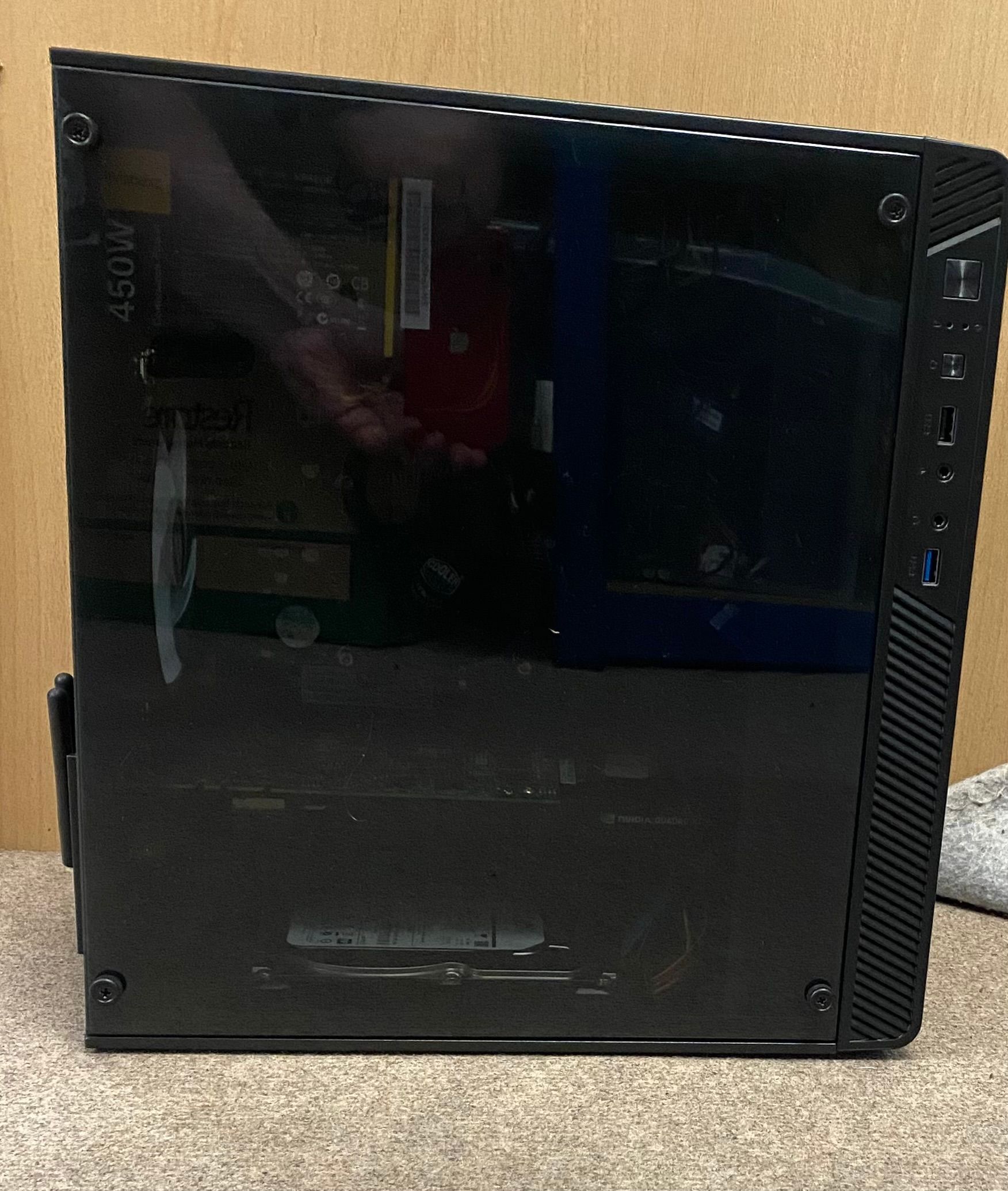 Black rectangular speaker cabinet.