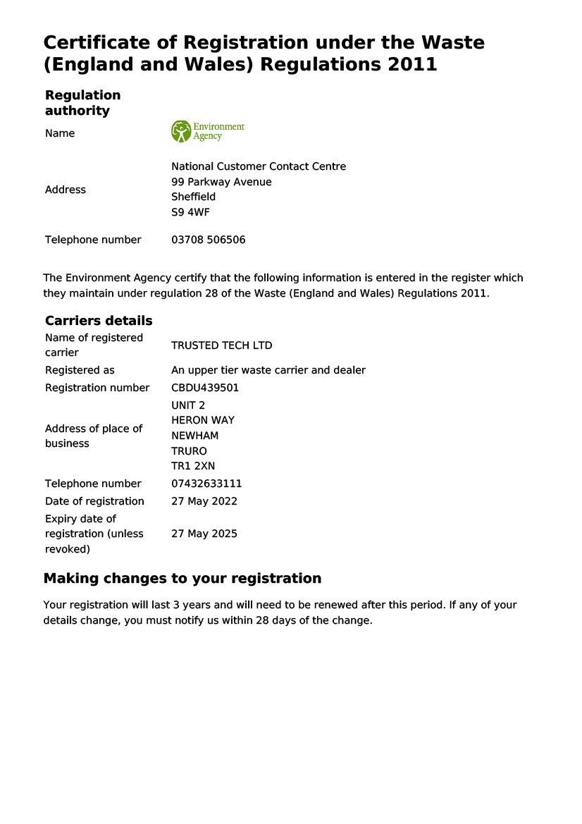 Waste Carriers License