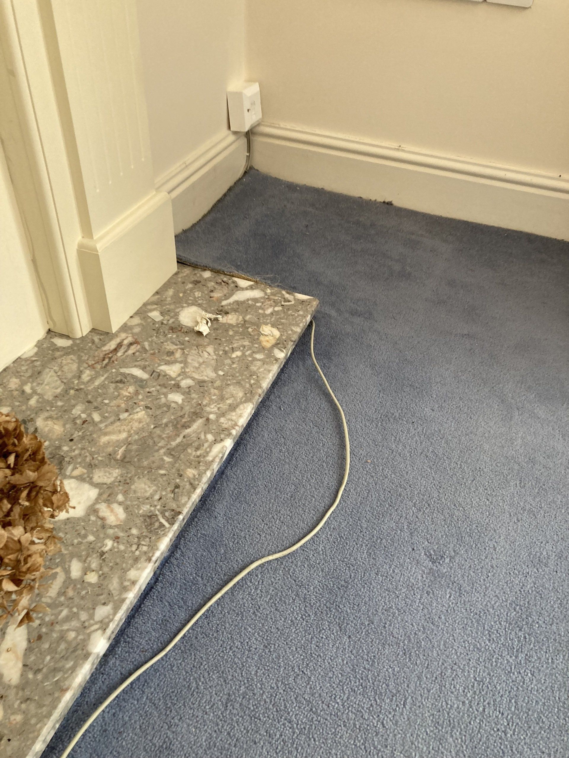 cable around fireplace