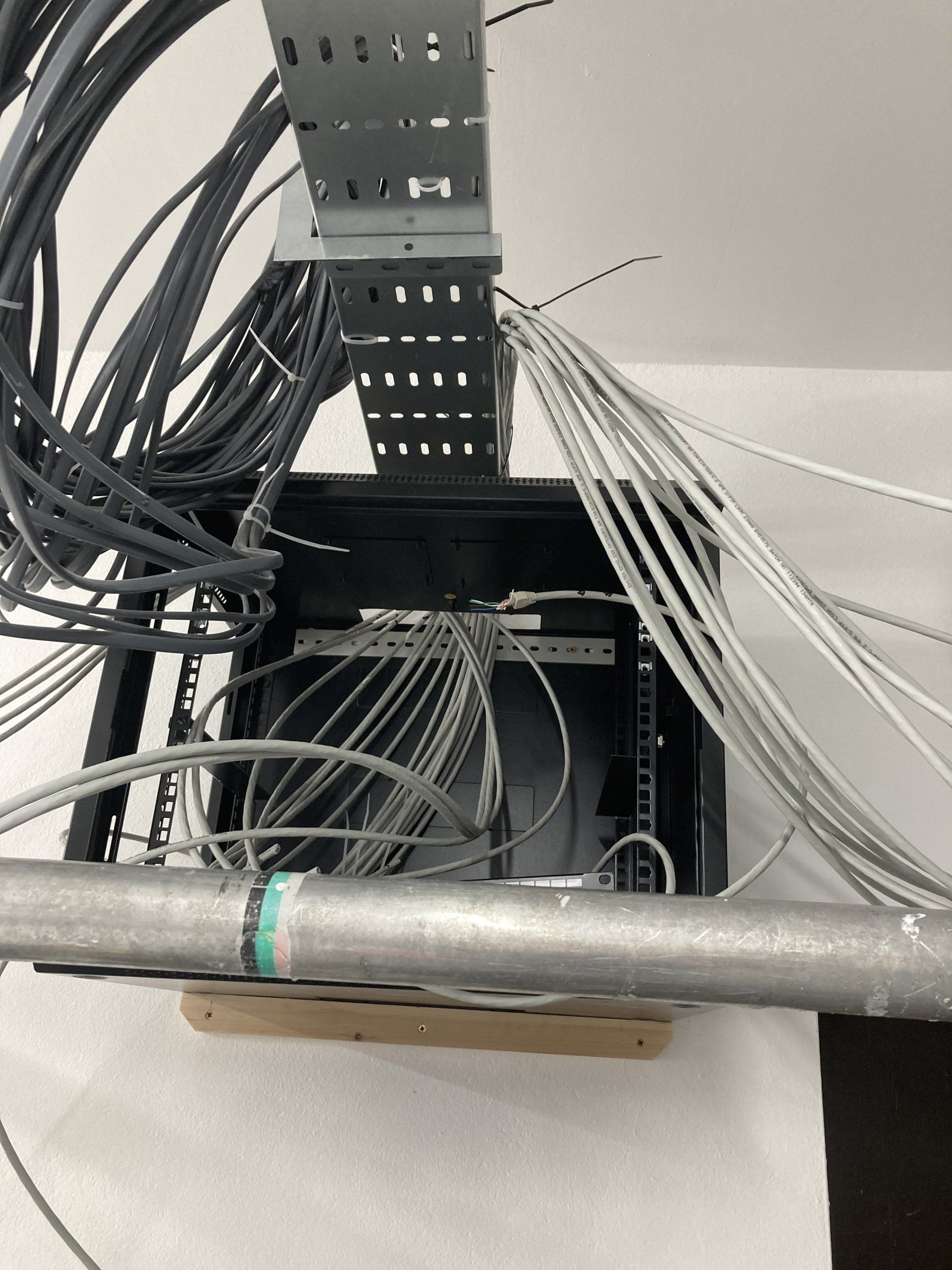 cabling going into cabinet