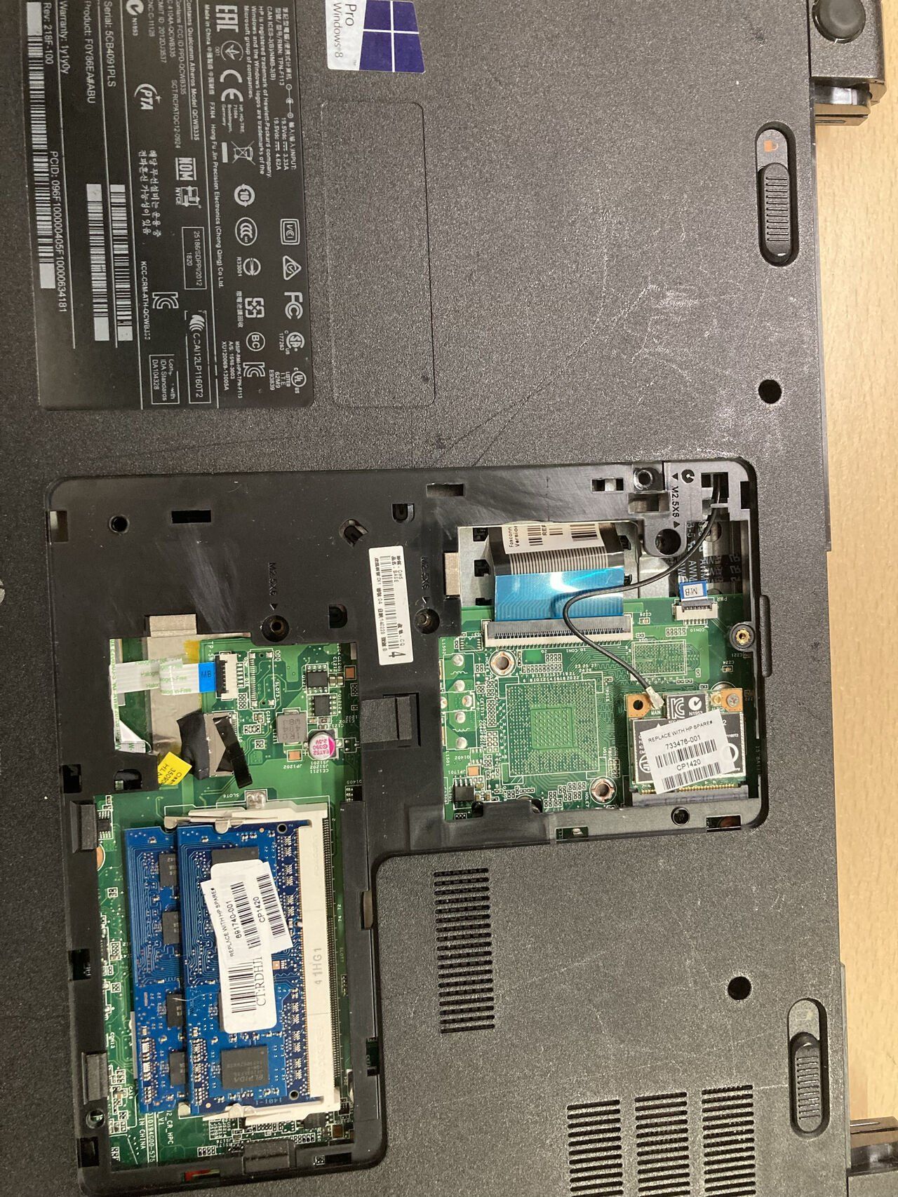 memory cover removed