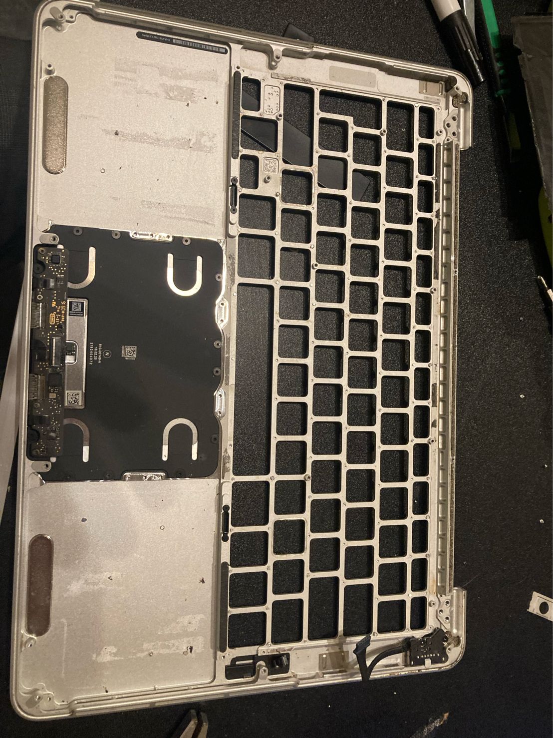 keyboard removed from top cover