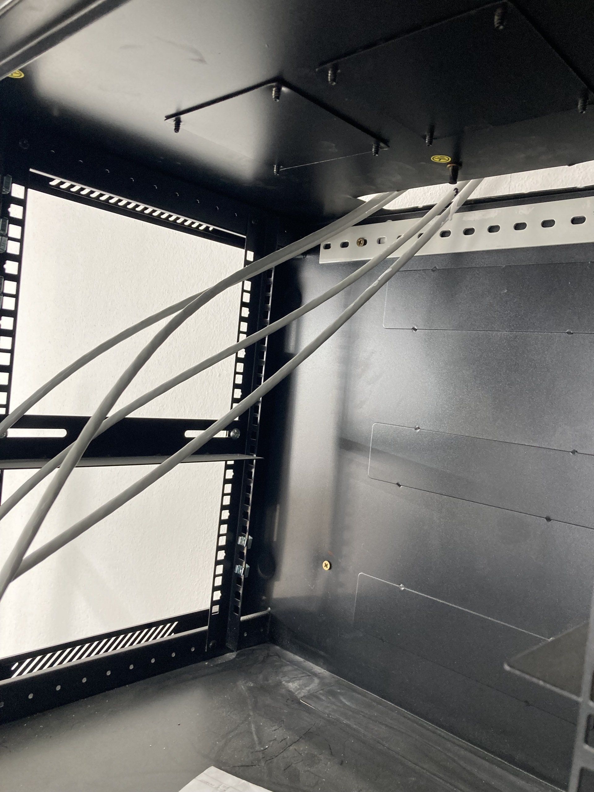 cabling into cabinet