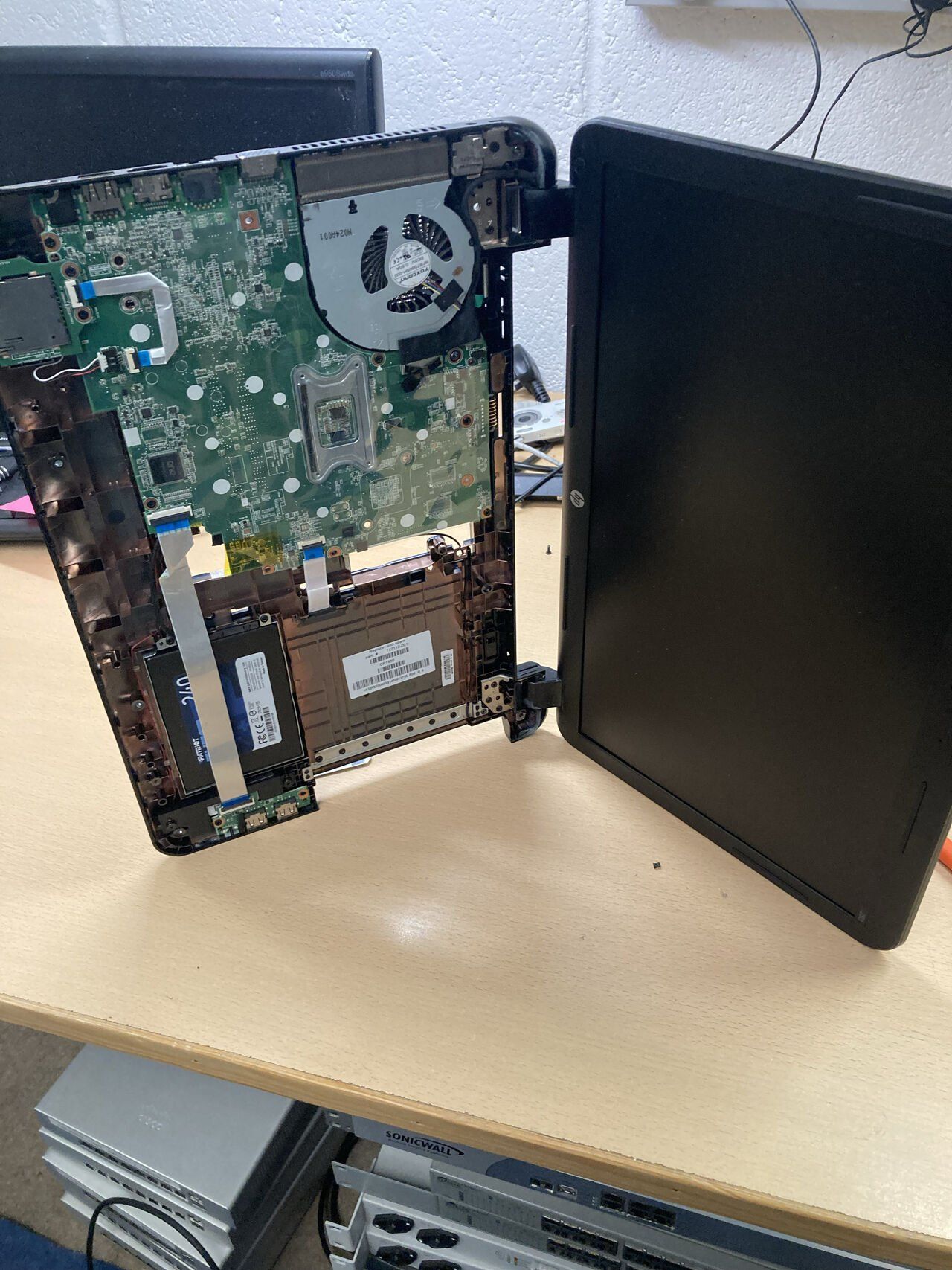 keyboard and bezel cover removed