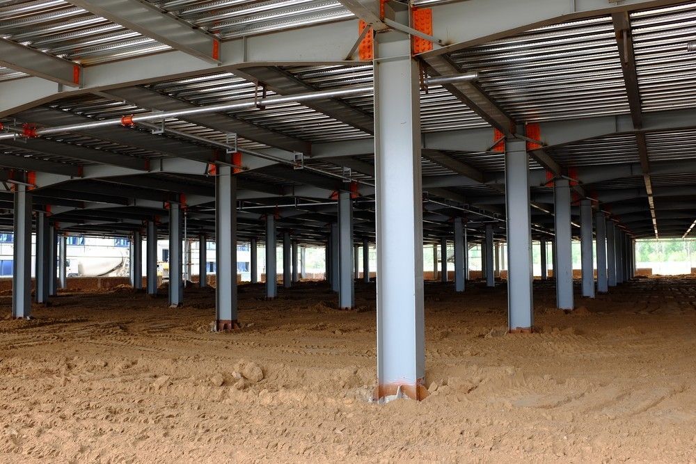 Steel Framework of A Building Under Construction, with Many Vertical Columns — SAE Engineering in Cape York, QLD