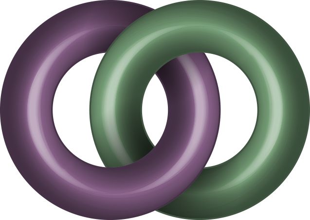 Logo of two linked rings