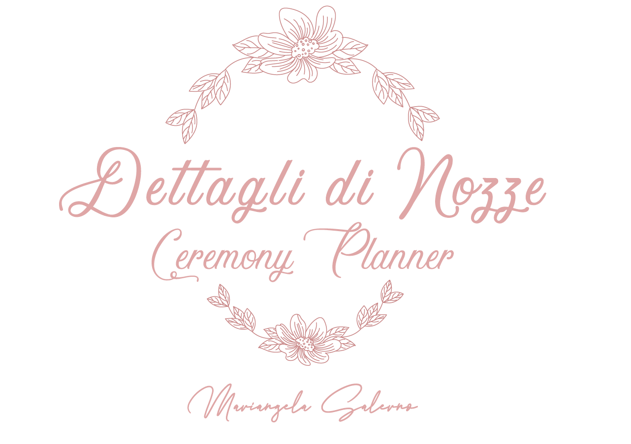 Pink floral logo reading “Dettagli di Nozze” and “Ceremony Planner” with “Miriam Solano” below
