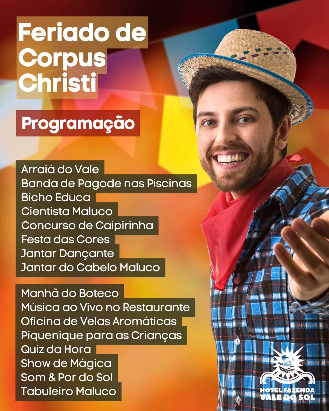 Programação e atividades do Feriado de Corpus Christi 