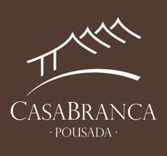 A brown and white logo for casabranca pousada