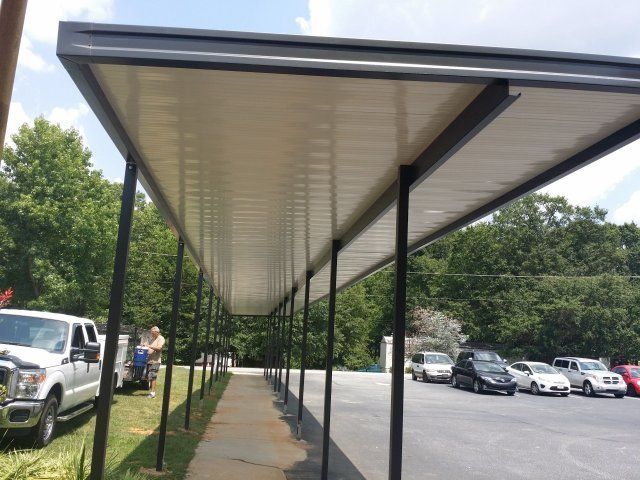 Residential Fixed Metal Awning Installations — Fixed Metal Awning 10 in Spartanburg, SC