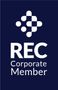 The rec corporate member logo is on a blue background