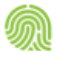 A green fingerprint icon on a white background.