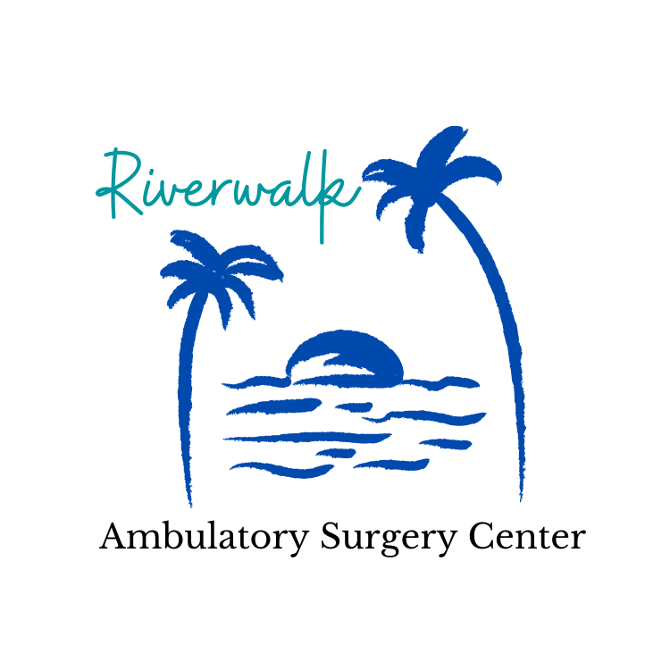 Un logotipo para el centro de cirugía ambulatoria Riverwalk.