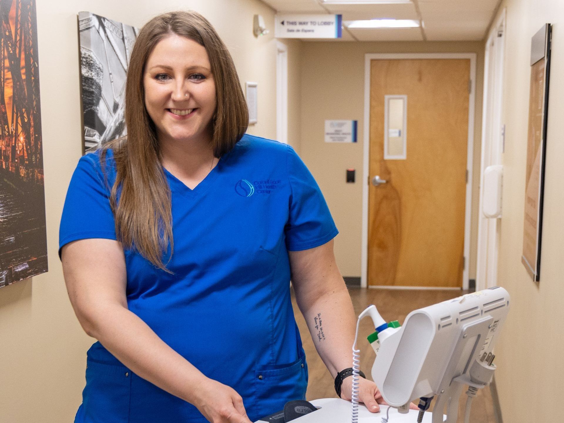 Nurse talking to patient