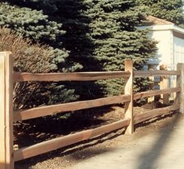Garden Post and Rail Fence - wood fence in Dr, Aurora, CO
