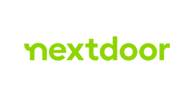 Nextdoor logo in green text on a white background.