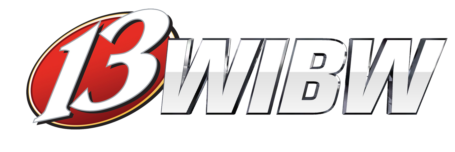 A red and white logo for wibw on a white background