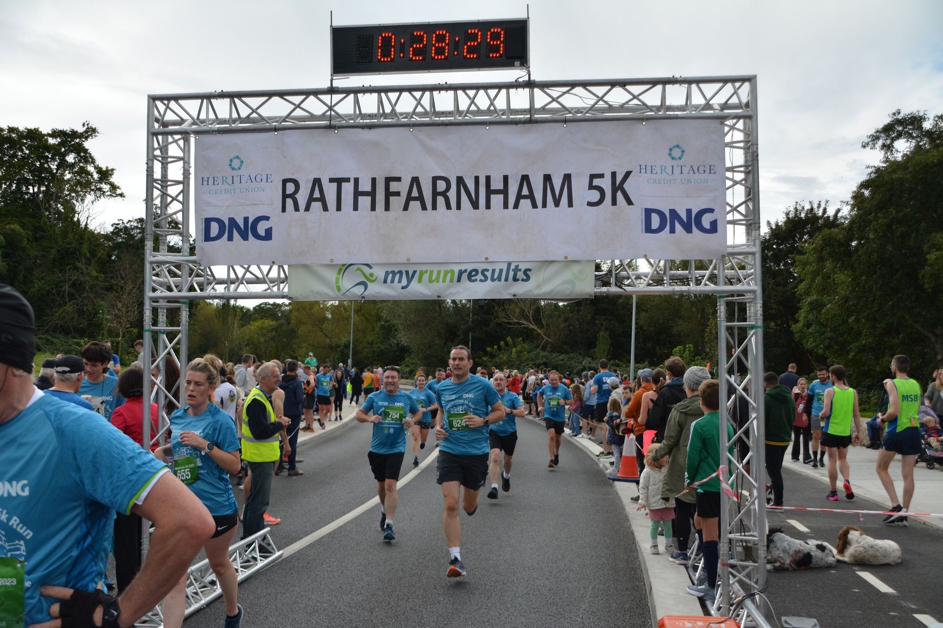 A group of people running a rathfarnham 5k