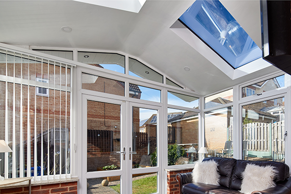 Conservatory design with uPVC French doors