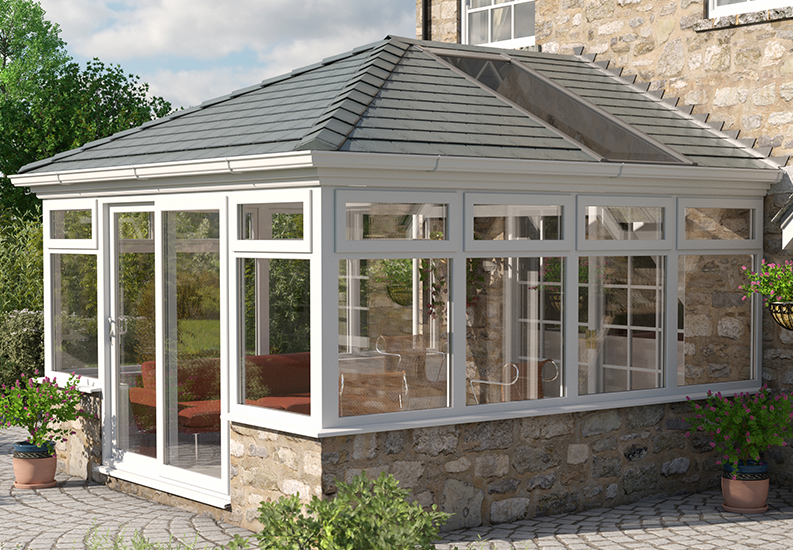 Conservatory design with stonework