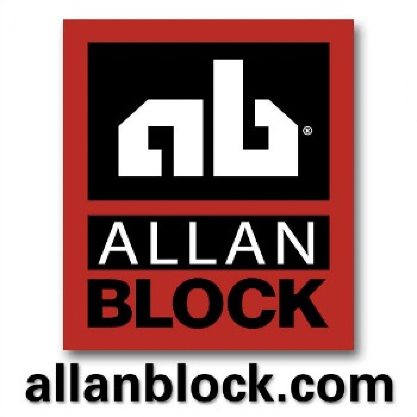 Allan Block logo: white