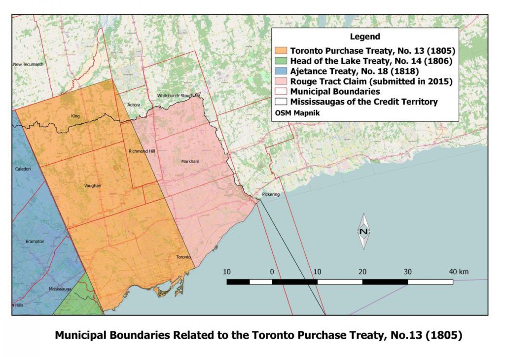 Map of the Toronto Purchase Treaty from Mississaugs of the Credit First Nation