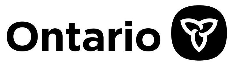 A black and white logo for ontario with a heart in a circle.