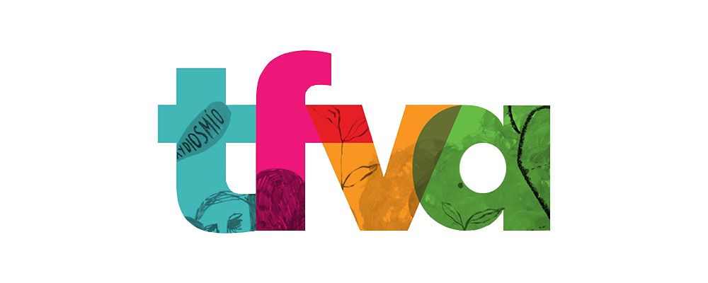 A colorful tfva logo on a white background
