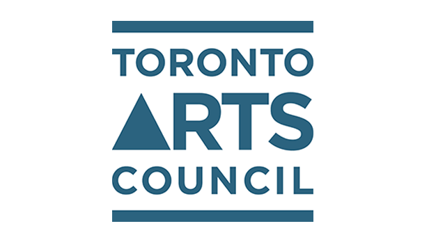 The logo for the toronto arts council is blue and white.