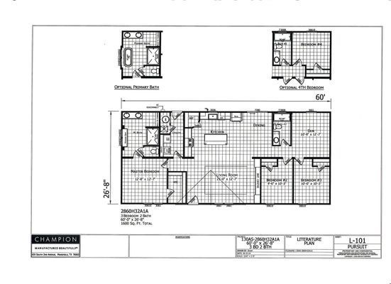 A black and white floor plan of a mobile home.