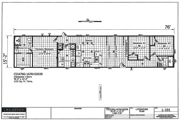 A black and white floor plan of a mobile home.