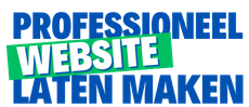 A blue and green sign that says professional website laten maken