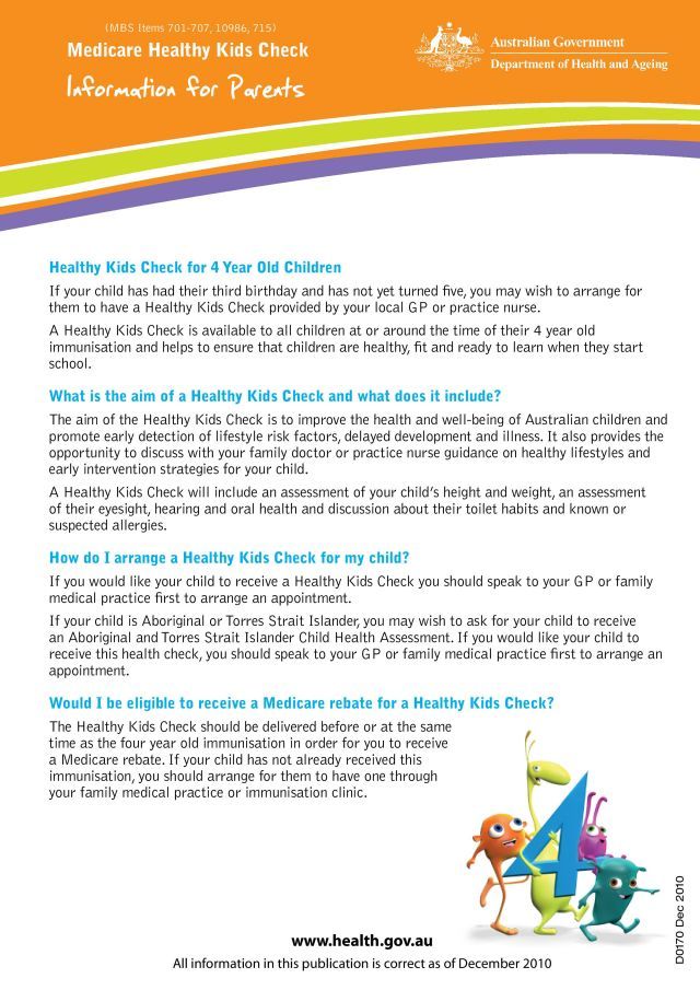 Healthy kid information for parents