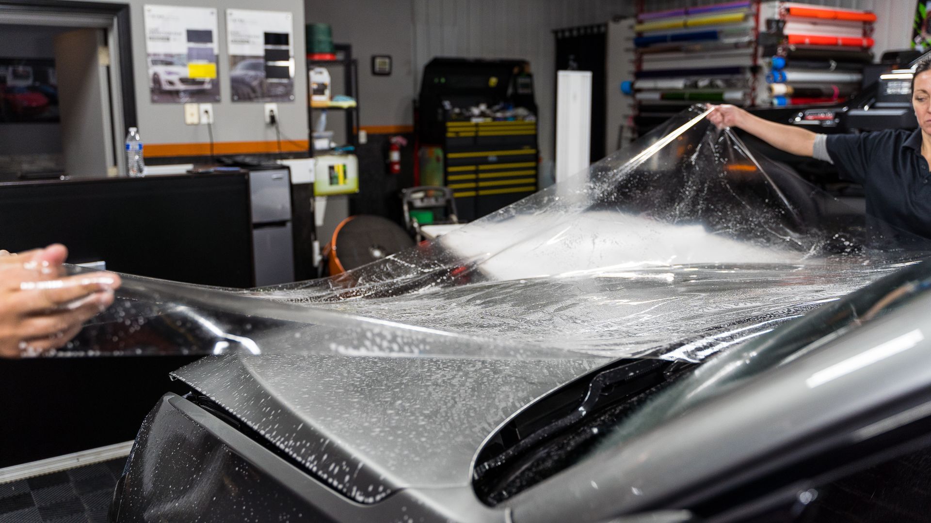 Paint Protection Film - Covering the film on the Car In Vista, CA