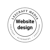A black and white logo for leecraft media website design