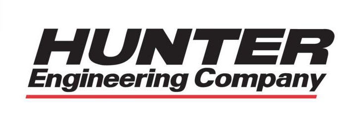 Hunter Engineering Company logo with black text on a white background, red underline.