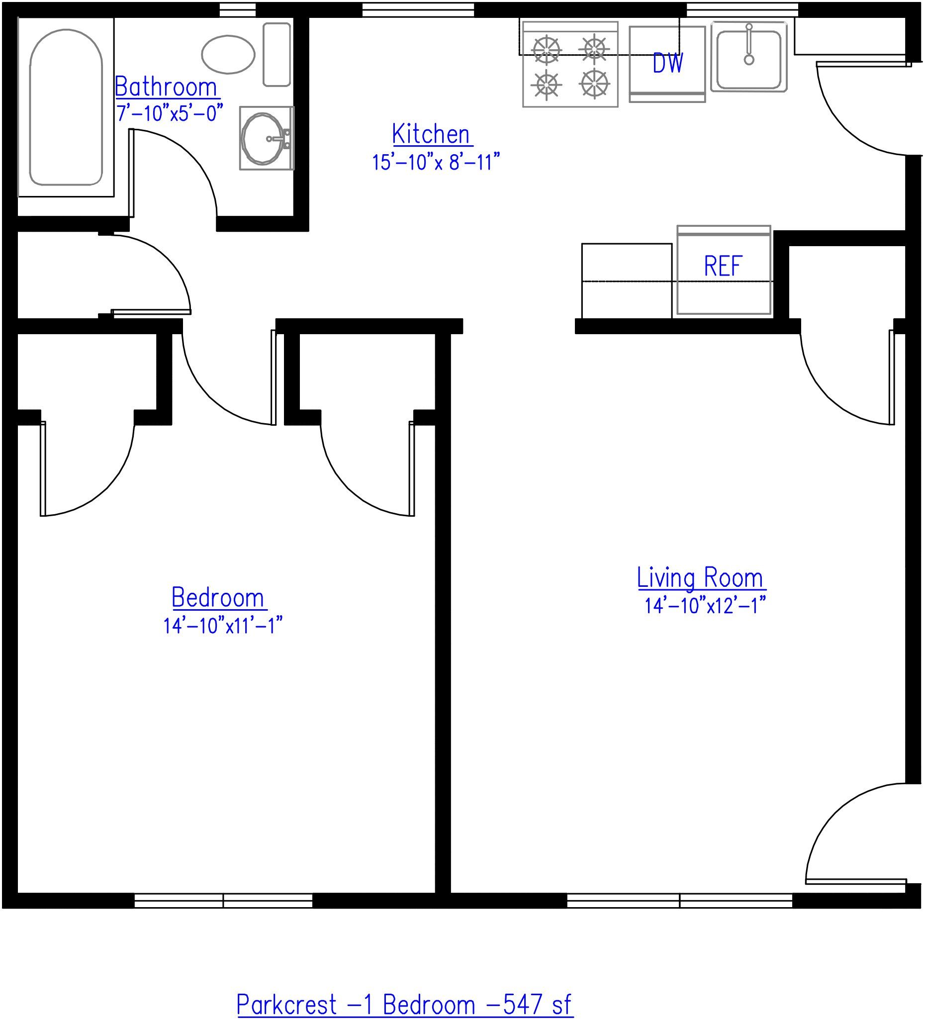 Parkcrest 1 Bedroom
