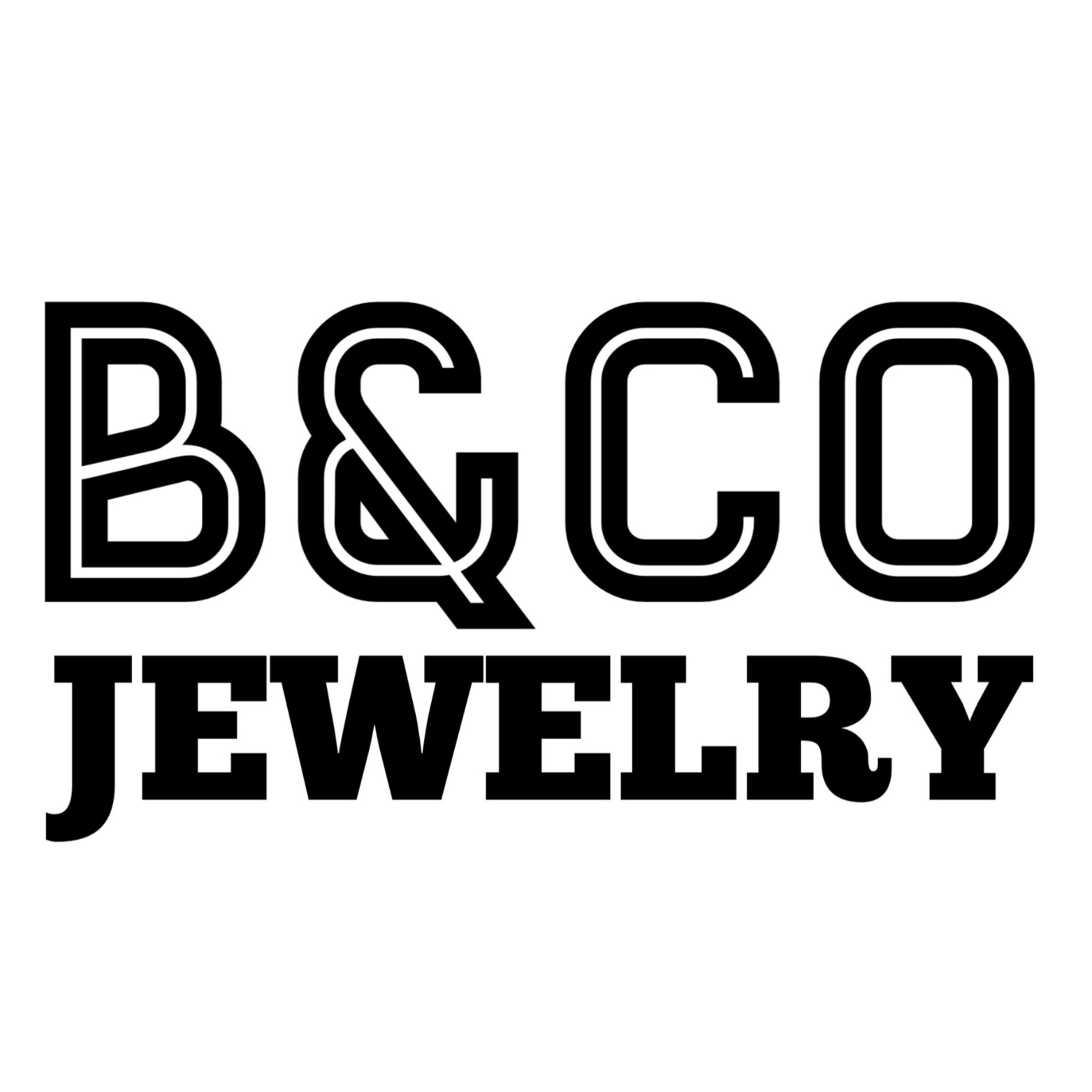 A black and white logo for b & co jewelry.