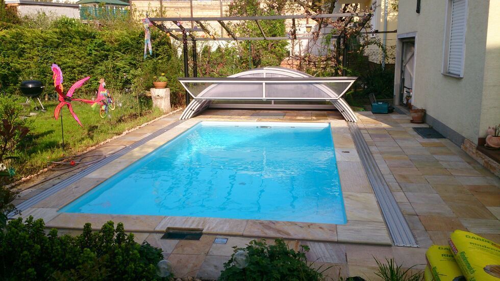 Pool Neubau mit Überdachung